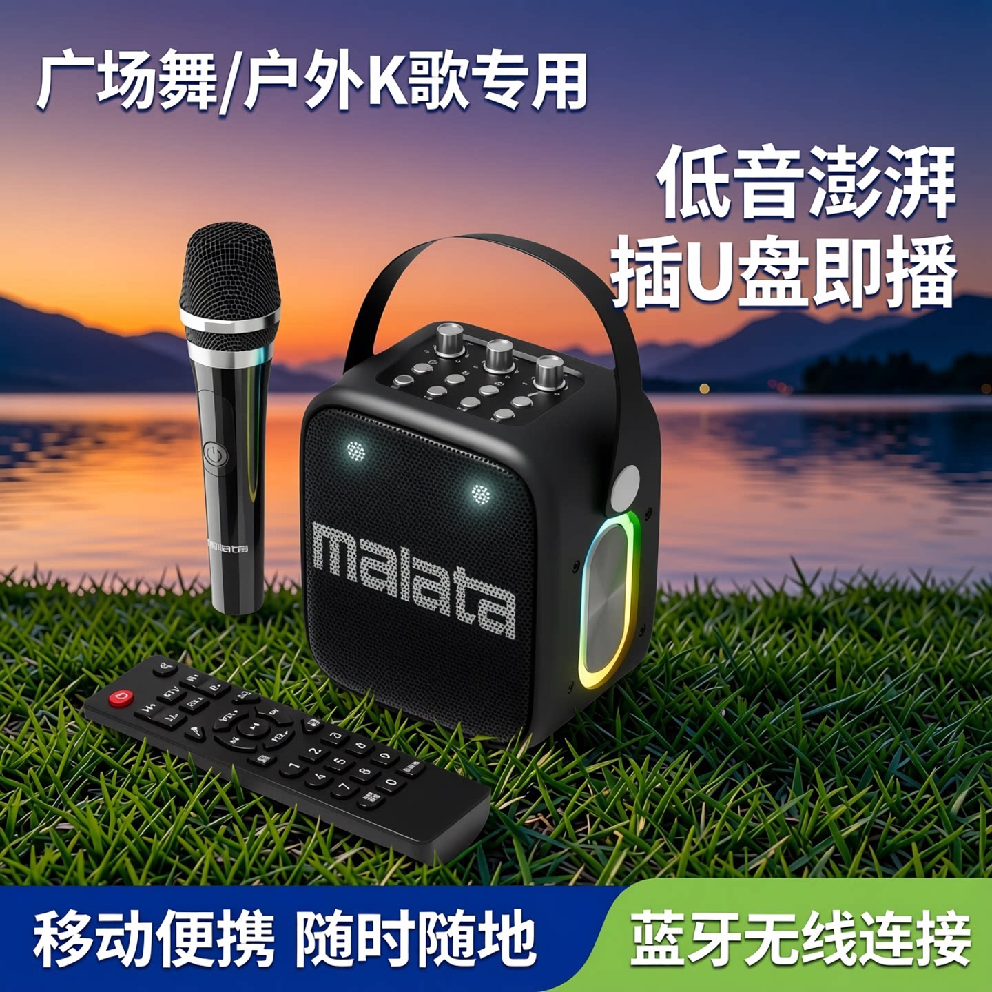 万利达KS-8蓝牙音响移动便携音箱广场舞户外k歌专用室外低音插U盘