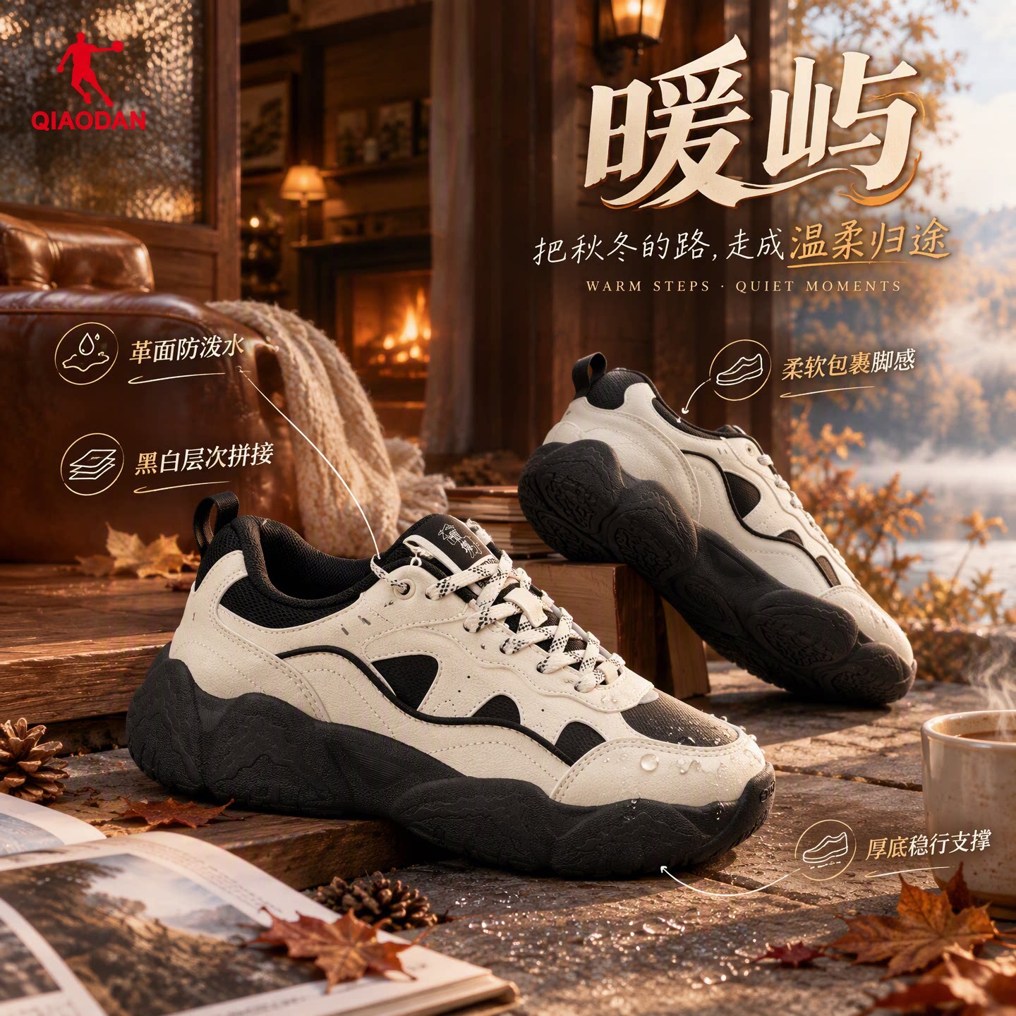 乔丹厚底增高女士面包鞋秋季新款