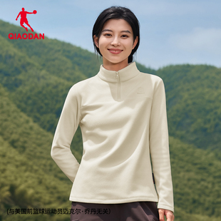 乔丹POLARTEC抓绒衣女士冬季新款防风户外保暖立领内胆摇粒绒卫衣