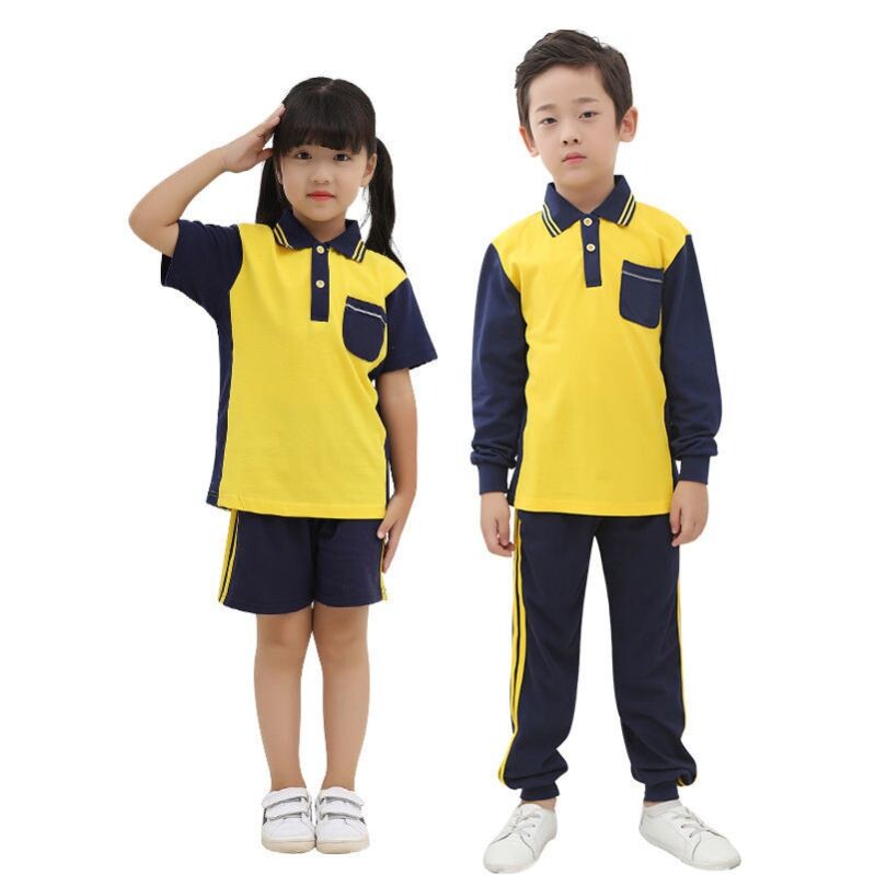 惠州市惠城区小学生统一校服夏季秋装男女短袖上衣短裤秋长袖长裤