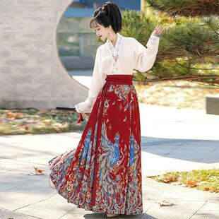 秋明制马面套装裙妆花织金2024仙气新款汉服女古装改良雀翎手慢无