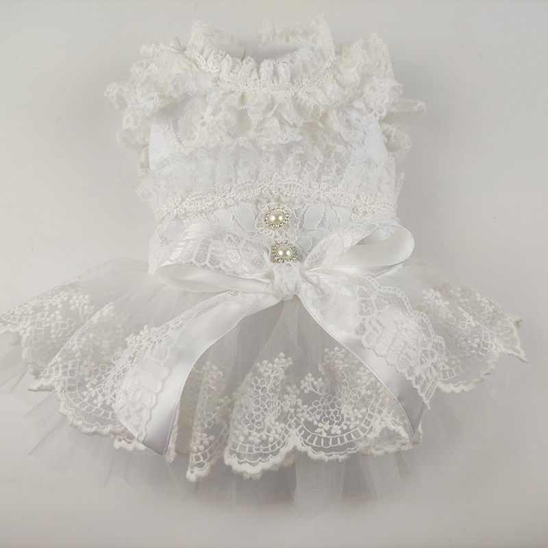私宠手作狗狗婚纱宠物结婚礼服泰迪比熊约克夏小马猫咪春秋公主裙