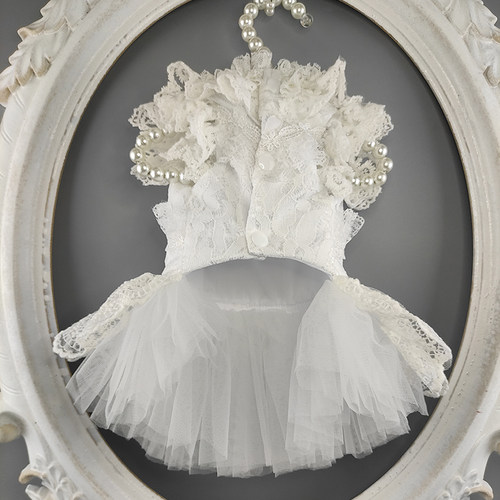 私宠手作狗狗婚纱宠物结婚礼服泰迪比熊约克夏小马猫咪春秋公主裙