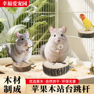 苹果木跳板蜜袋鼯龙猫磨牙仓鼠玩具鹦鹉原木跳台站台牡丹虎皮玄凤