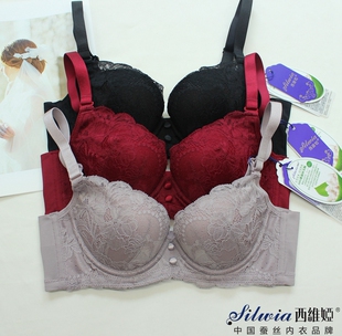 西维娅S621-10文胸秋冬新款镍钛记忆软钢圈中摸杯桑蚕丝无痕内衣