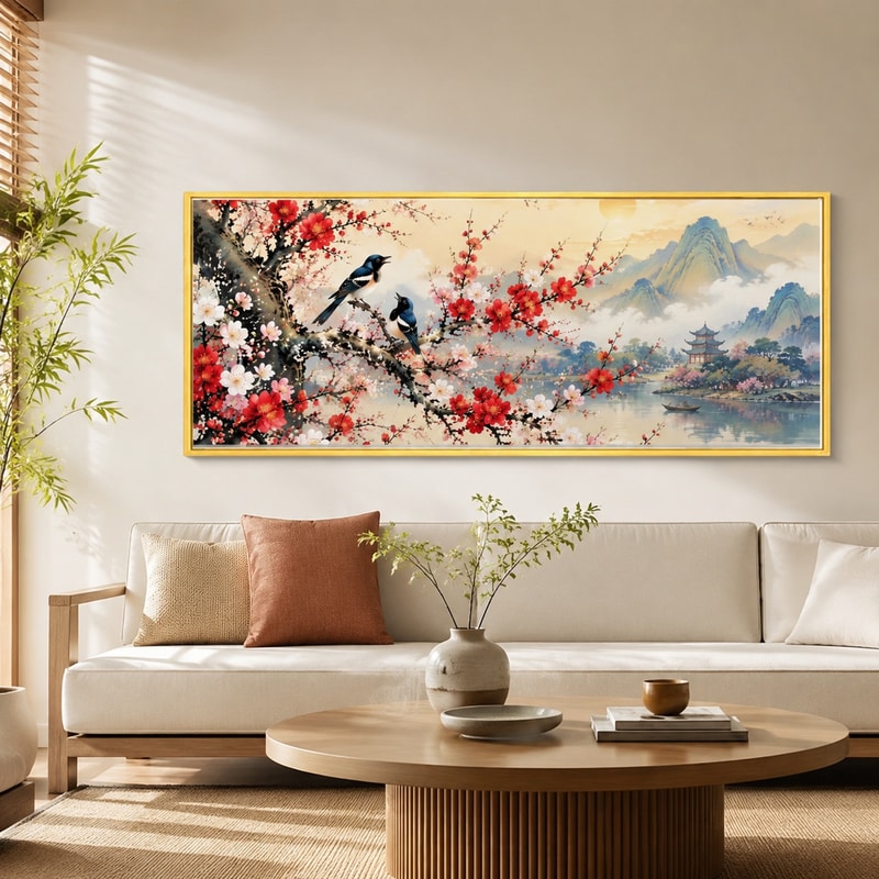 报春图十字绣客厅挂画手工DIY材料包新款中国风国潮新中式送礼