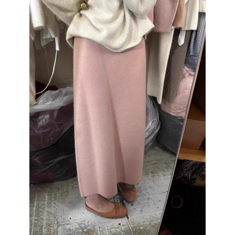 蜜桃粉针织半身裙女秋冬高腰直筒A字裙软糯加厚羊毛呢子包臂裙子,女装/女士精品,半身裙,淘宝优惠券,粉丝福利购,淘宝优惠卷