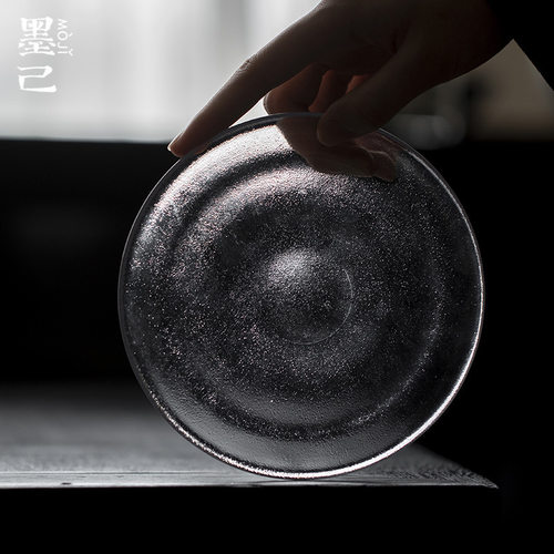 墨己 玻璃冷纹壶承 功夫茶具茶道配件日式玻璃锤纹干泡盘 涟漪