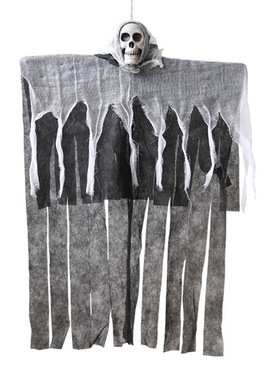 万圣节吊鬼装饰骷髅头纱布鬼娃脸鬼屋门口恐怖道具鬼挂件摆件挂饰