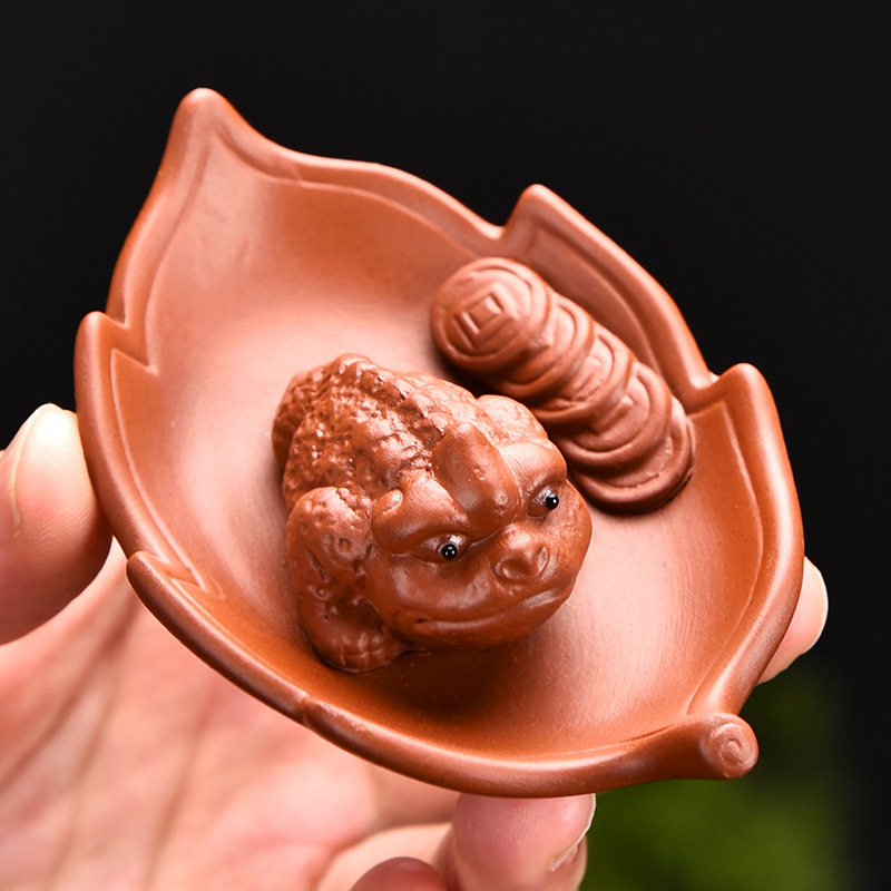茶宠紫砂创意可养金蝉落叶陶瓷招财个性茶玩茶虫茶道配件摆件