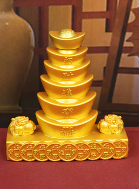招财进宝元宝转转摆件沙金色玄关收银台桌面摆件招财开运开业礼品