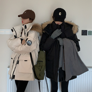 加厚派克棉衣外套 ins大毛领工装 棉服女学生韩版 宽松冬季 2025新款
