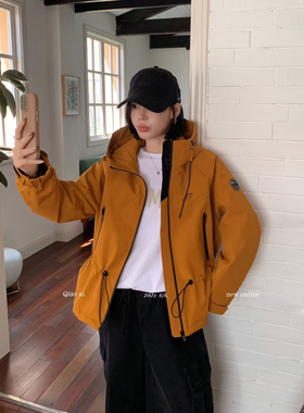 D58876休闲宽松收腰百搭连帽鹅绒服外套女2025冬新款90白鹅绒外套