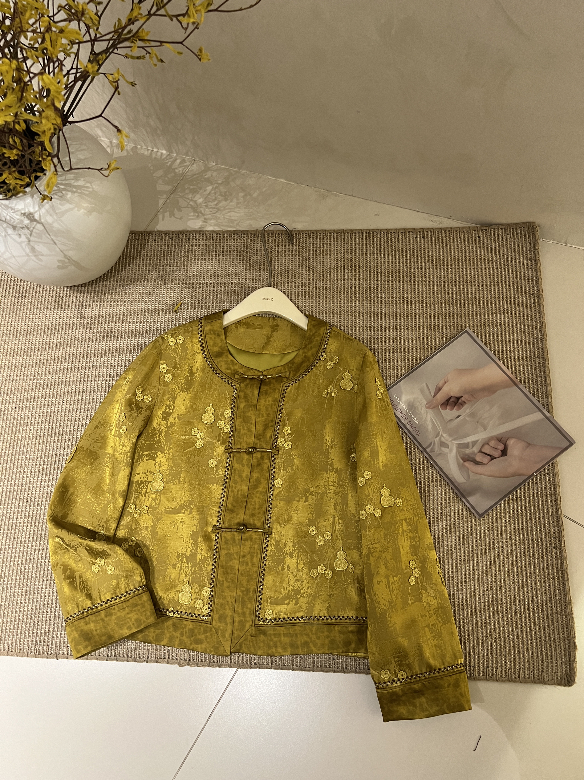 欧洲站新中式国风重工葫芦刺绣外套女2025秋高级感老钱风唐装上衣