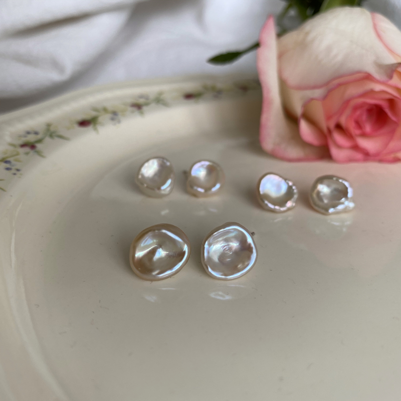 纯银天然珍珠花瓣异型珠