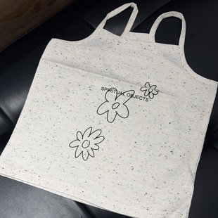 中小童花灰色手绘花卉印花吊带夏季 简约百搭内搭外穿女童背心 新款