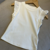 vogue 荷叶边白色背心 店女童夏季 baby beginning实体精品童装