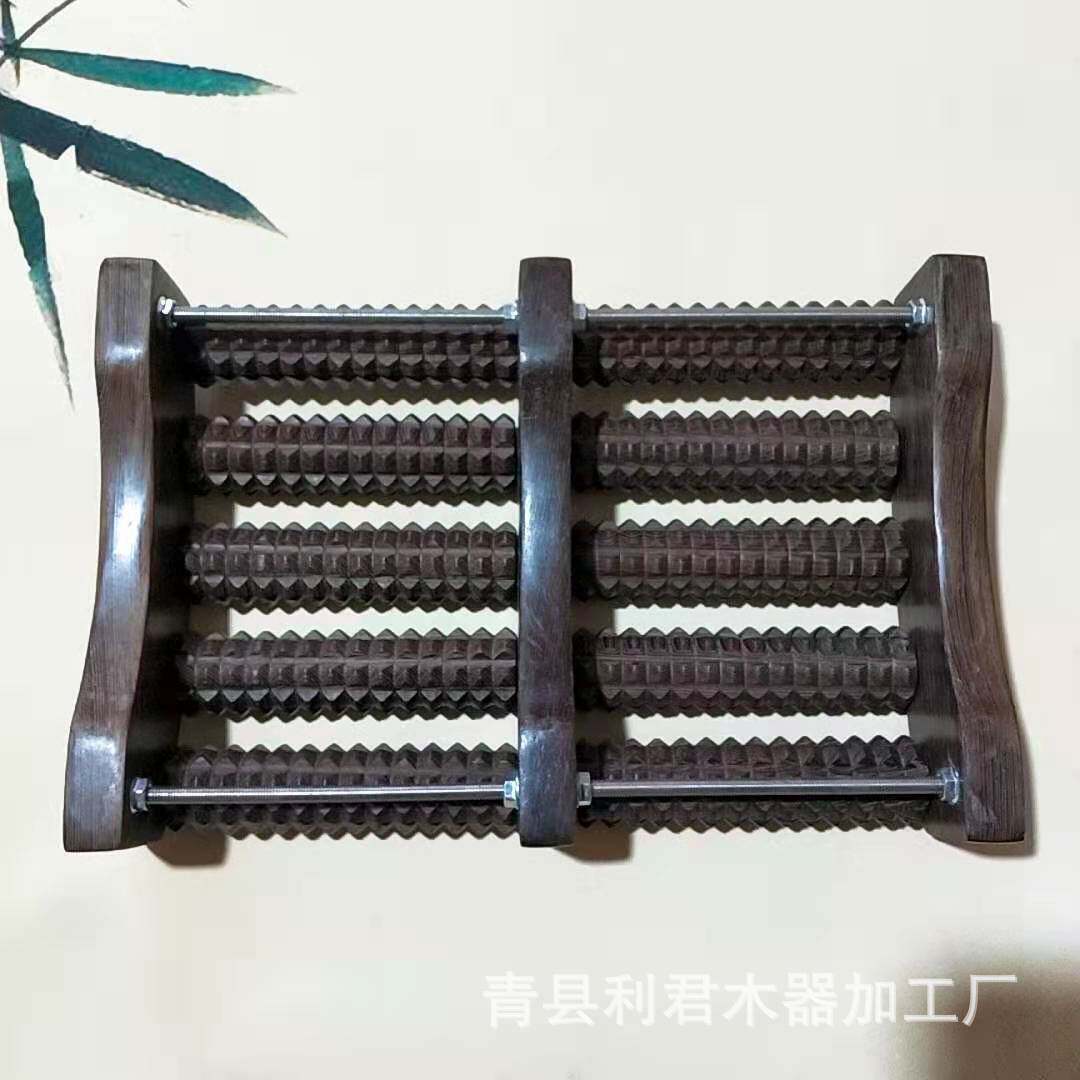 厂家鸡翅木脚底脚排老人足部滚轮式木制足底脚部按器
