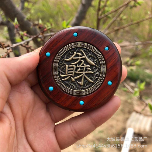 紫檀木手把件双面转钱手把件手部按木质实木手把件量大优惠