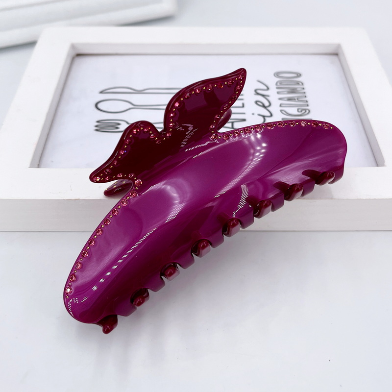 法式镶钻大号发抓半扎发抓夹纯真蝴蝶鲨鱼夹水钻头饰