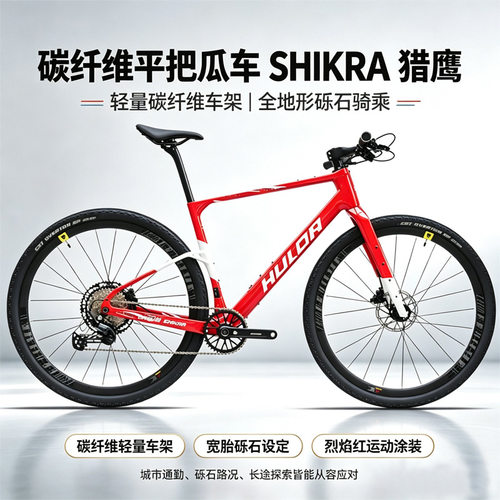 哈路达SHIKRA猎鹰GRAVEL12速碳纤维平把公路车油碟砾石越野自行车
