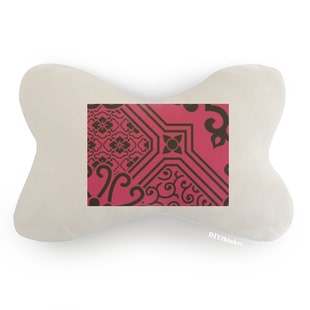 中国风日本风格亚洲线条曲线花纹汽车头枕颈枕座椅枕头