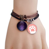 星空幻想水晶星星宇宙图案黑棕手链对饰品猫咪礼物礼品