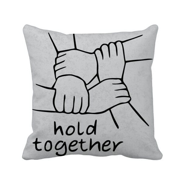 团结一致黑色个性手势图案方形抱枕靠枕沙发靠垫双面含芯礼物