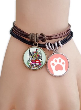 涂鸦嘴唇猫咪礼品手链