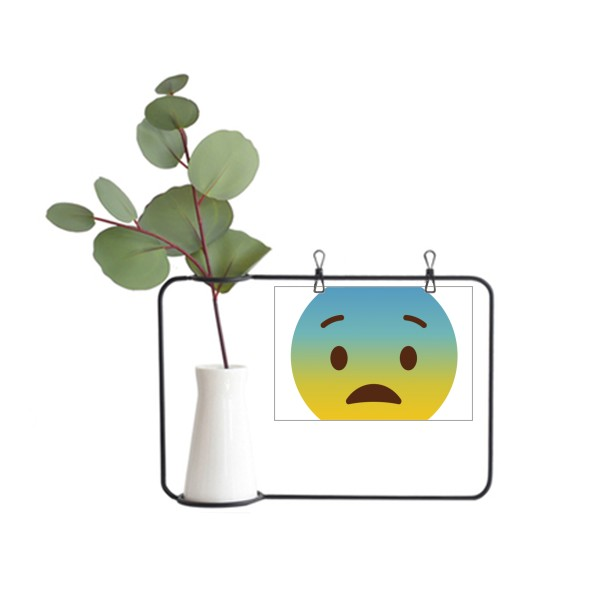 尴尬笑黄色可爱网聊表情包插画金属相框陶瓷花瓶装饰
