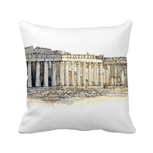 世界著名希腊首都雅典卫城方形抱枕靠枕沙发靠垫双面含芯礼物