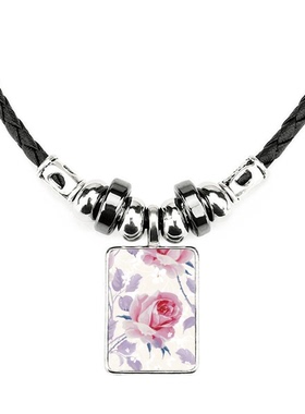 植物手绘花卉项链饰品吊坠