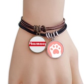 大专专业学科药剂学红色字黑棕手链对饰品猫咪礼物礼品