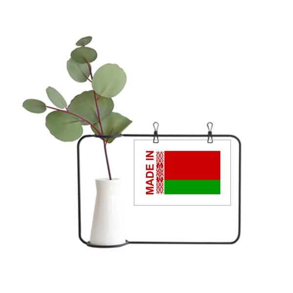 白俄罗斯国旗国家制造金属相框陶瓷花瓶装饰