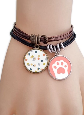 抽象花卉猫咪礼品手链