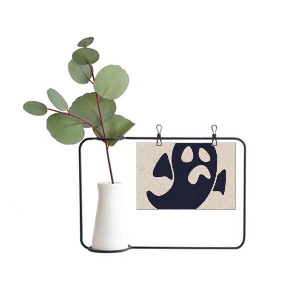 万圣节苦恼表情的鬼魂金属相框陶瓷花瓶装饰