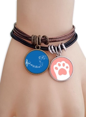 蓝色音乐猫咪礼品手链