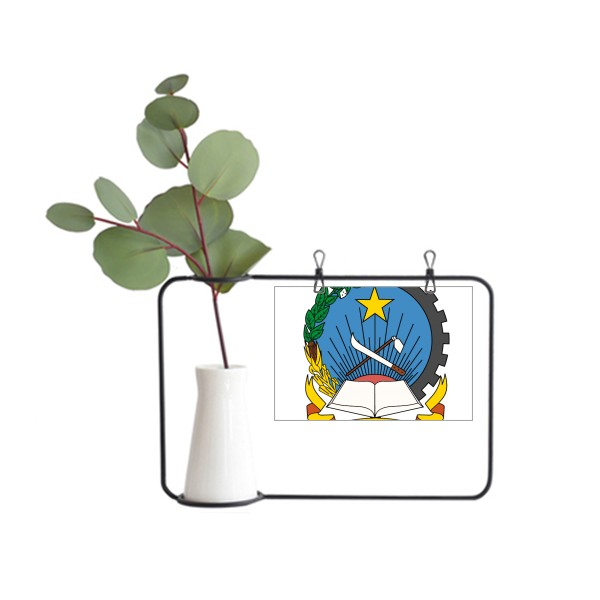 安哥拉罗安达国徽金属相框陶瓷花瓶装饰