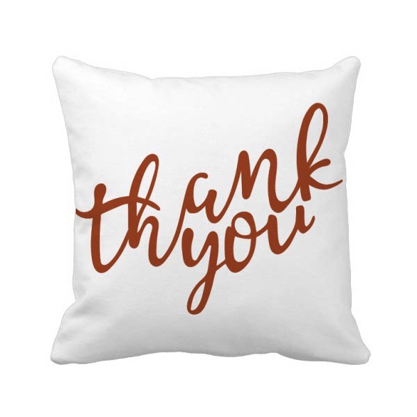 谢谢你英文手写艺术字方形抱枕靠枕沙发靠垫双面含芯礼物