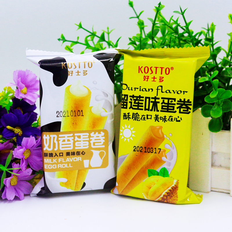 好士多榴莲蛋卷奶香散装多口味