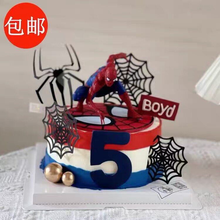 蜘蛛侠蛋糕摆件生日派对插牌