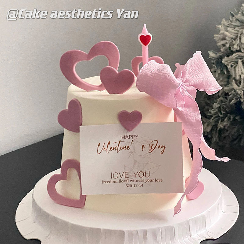 214情人节烘焙蛋糕装饰卡片粉色褶皱鱼尾纱丝带鲜花礼物卡片装扮,节庆用品/礼品,蛋糕/烘焙装饰用品,淘宝优惠券,粉丝福利购,淘宝优惠卷