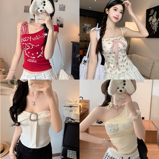 198 151 辣妹带胸垫显瘦美背吊带内搭外穿简约百搭背心 编号