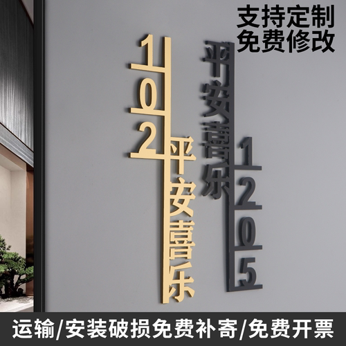 家用入户门牌房间号标识牌