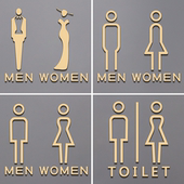 立体男女洗手间指示牌公共卫生间标识牌亚克力男女厕所提示牌标志