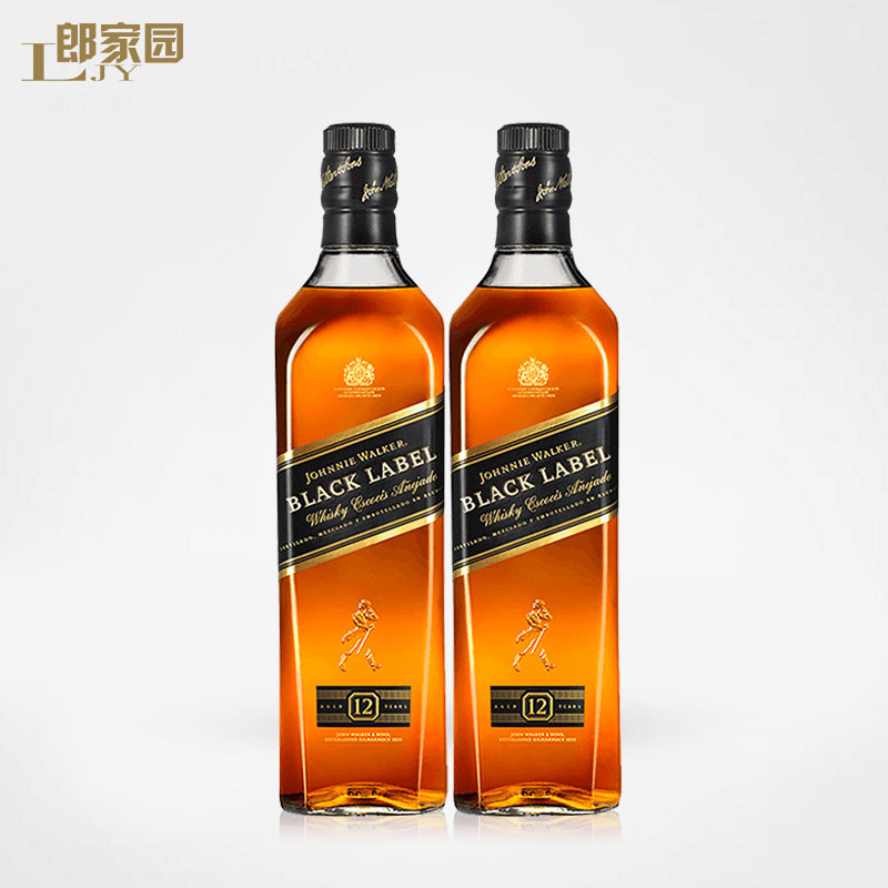 郎家园进口JohnnieWalker尊尼获加黑方黑牌苏格兰威士忌洋酒700ml