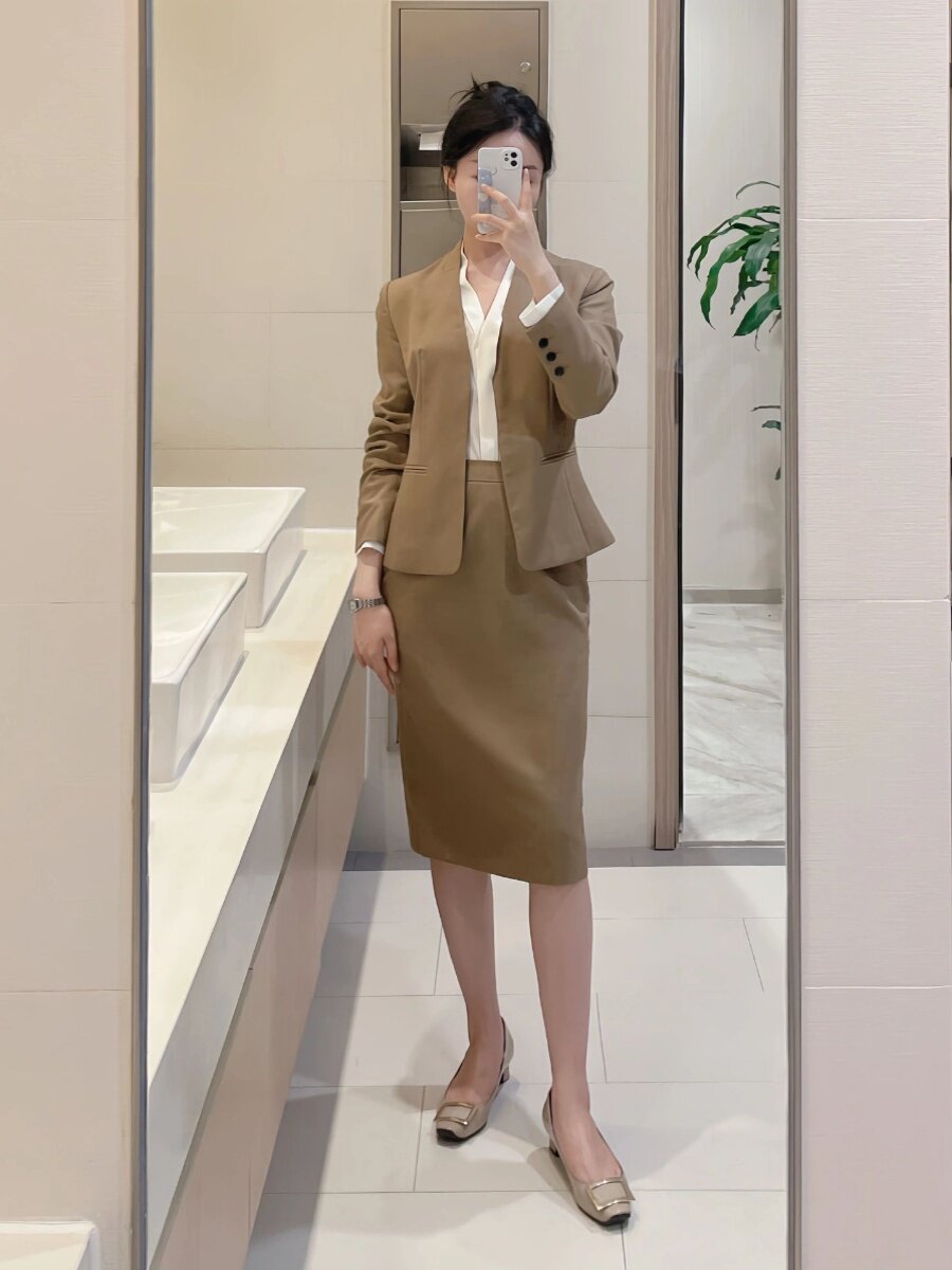 PROFESSIONAL ATTIRE TEMPERAMENT GODDESS FAN HIGH-END SUIT WOMENS SKIRT 2024 AUTUMN NEW FRONT DESK RECEPTION WORK FORMAL WEAR