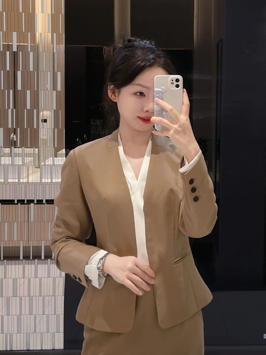 PROFESSIONAL ATTIRE TEMPERAMENT GODDESS FAN HIGH-END SUIT WOMENS SKIRT 2024 AUTUMN NEW FRONT DESK RECEPTION WORK FORMAL WEAR