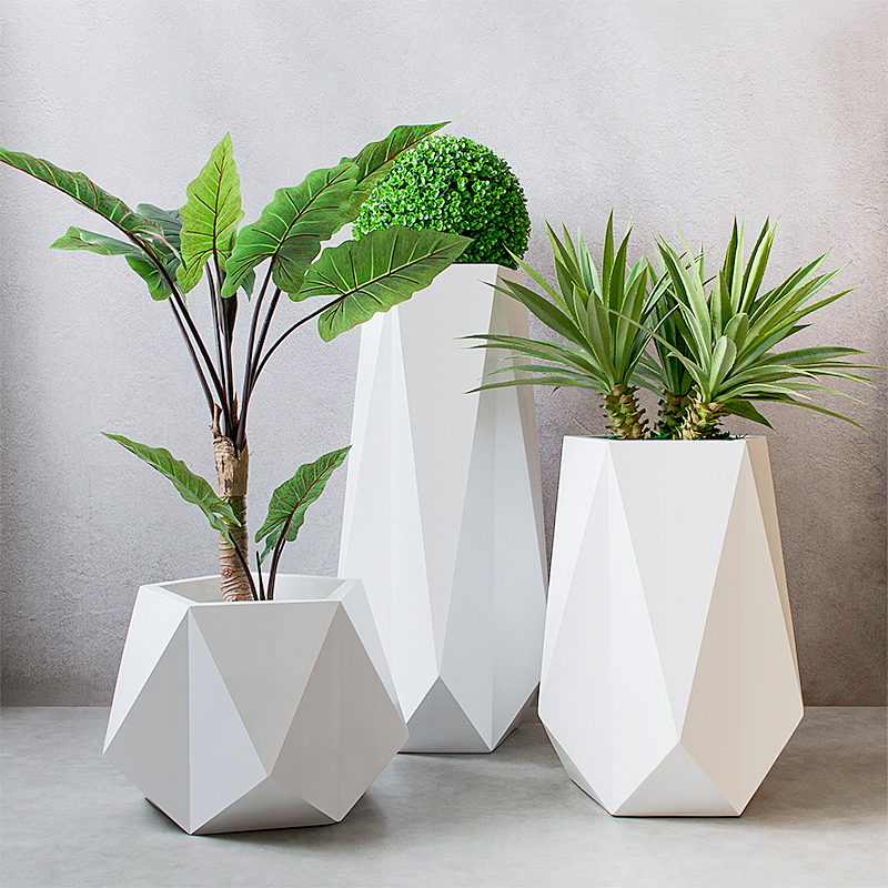 售楼处简约菱形插花艺落地大花瓶