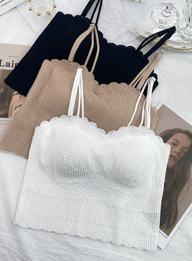 美背内衣女内搭外穿吊带乳胶垫打底裹胸防走光网红背心古妃46903